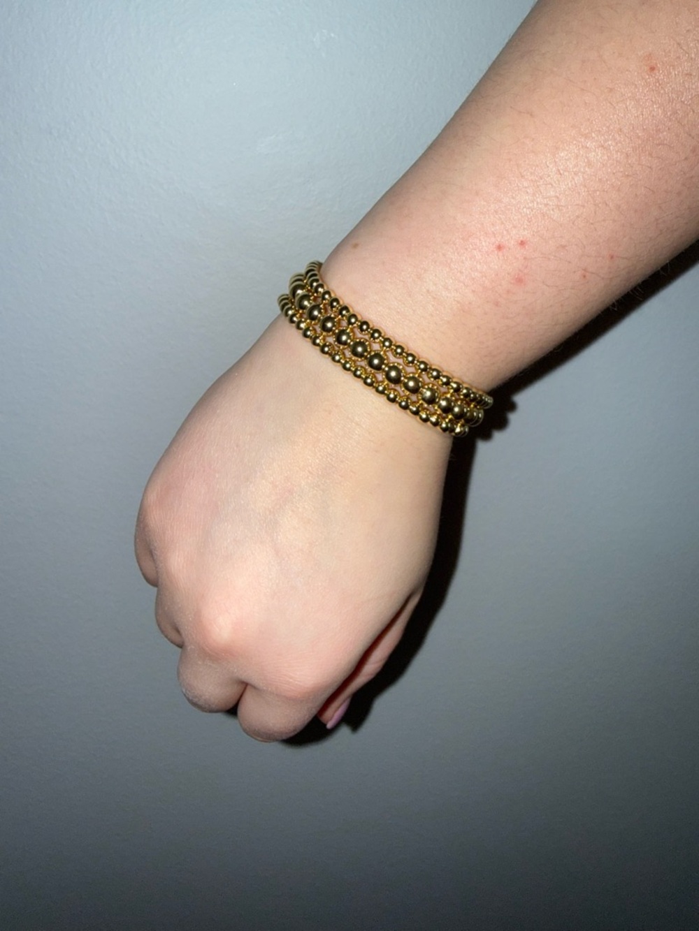 Gold Beaded Stretch Bracelet - Women Jewelry